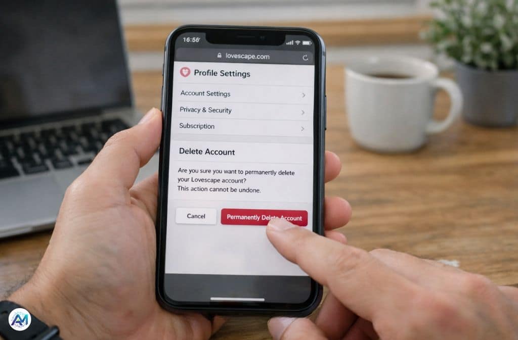 Step-by-Step to Delete Lovescape AI Account